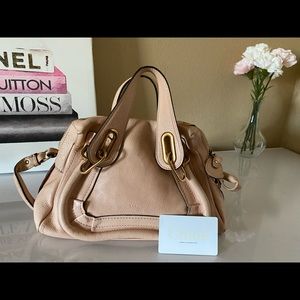 Chloe calfskin small paraty biscotti beige